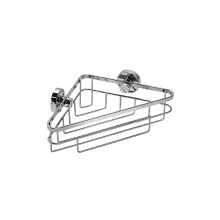 Croydex Brockham Flexi-Fix Corner Shower Caddy - Chrome Shower Shelf with Adjustable Fixing Points, Screw or Glue, Suitable for Wet Areas, Includes