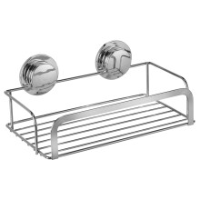 Croydex Stick 'N' Lock Adhesive Shower Caddy - No Drill Shelf for Shower or Bathroom with Sticky Pad, 5 Year Rust Free Guarantee with Chrome Plated