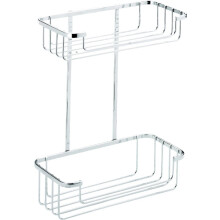 Croydex Chrome Two Tier Shower Caddy - Durable Rust-Free Bathroom Storage Basket, Chrome Plated Steel, Includes Fixings and Rust Free Guarantee, Max