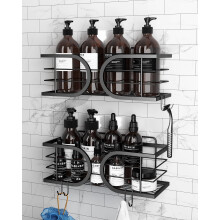 Adurei Shower Caddy No Drill Wall Mounted 304 Stainless Steel Durable Large Capacity Adhesive Shower Rack Organiser Quick Dry Rustproof Bathroom