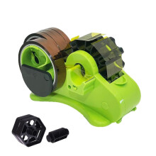 Heat tape dispenser, multiple rolls, precut heat transfer tape for office, warehouse, retail (Green)