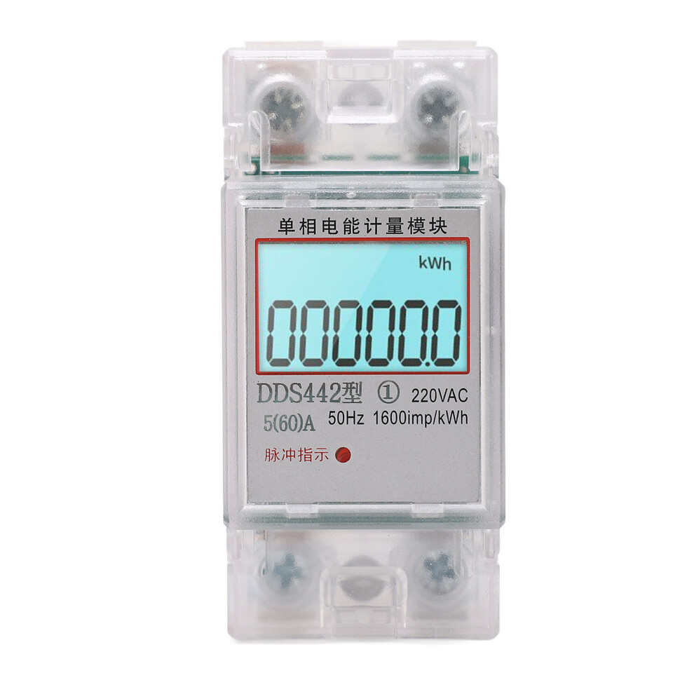 Smart Energy Meter Dds442 Lcd Display 5A 60A Ac Single Phase Monitor 8431368764099