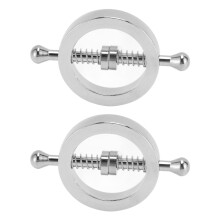 Rust-Proof Metal Nipple Clamp Rings Adjustable for Men & Women