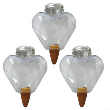 Set of 3 Heart Shaped Self Watering Globes for Plants with Automatic Moisture Release