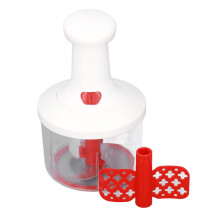 Picadora manual de acero inoxidable con cuchilla, procesador de alimentos con cuerda, picadora compacta de verduras para cebollas, ajos, hierbas y