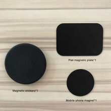 Adhesive Phone Magnet Stickers Magnetic Mount Metal Plates for Car Wall Vent Slim Steel Sheets Black 3M Glue Rounded Edge Iron Plates for Smartphones