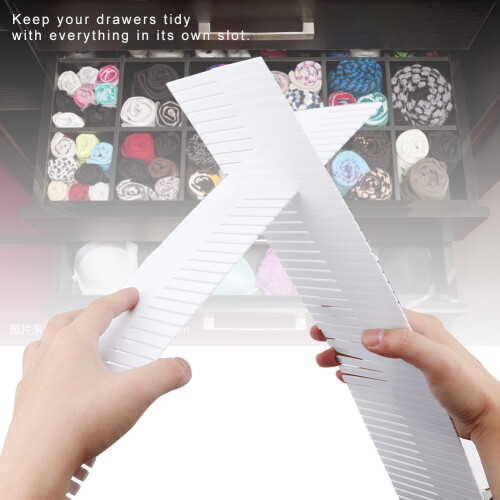 Adjustable Plastic Drawer Dividers for DIY Organization 5Pcs 50x11cm 2