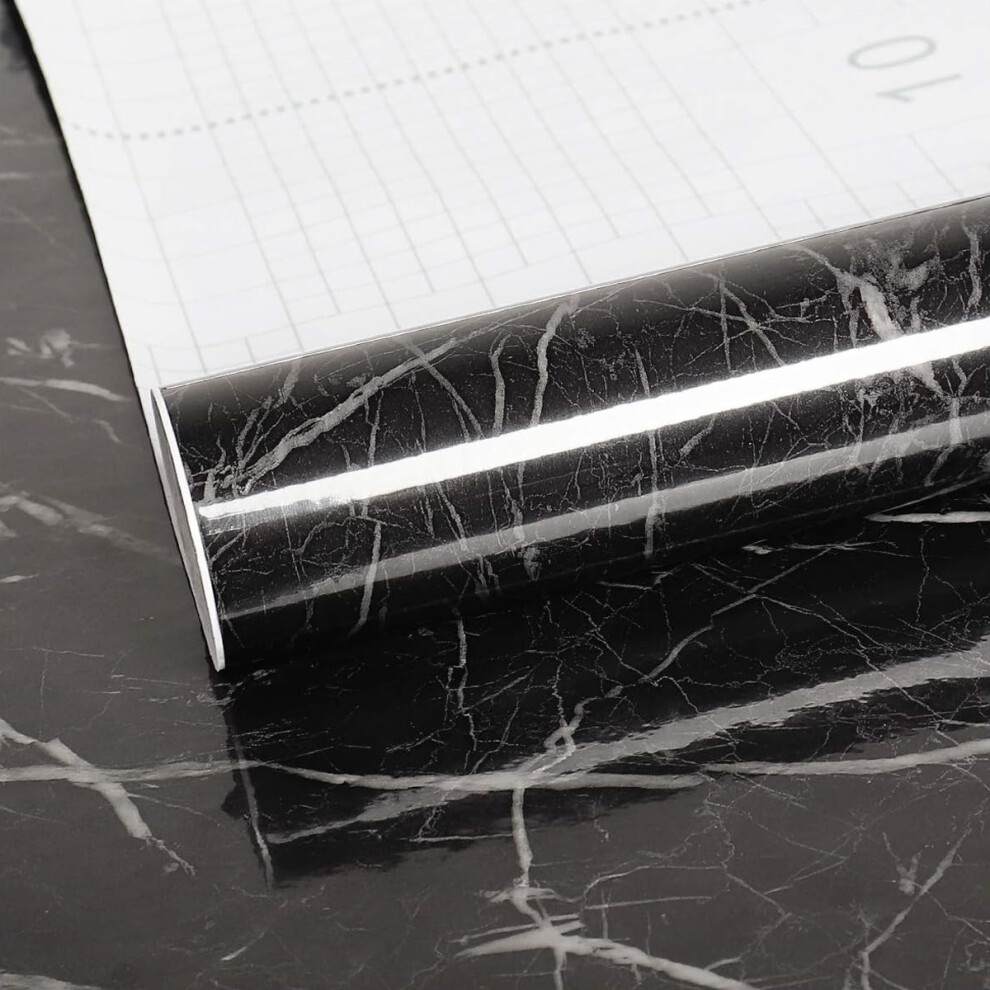 Transform Your Space With Our Durable Vinyl Black Marble Peel And Stick Wallpaper For Countertops, Thickening Wallpaper, Self-Adhesive For Kitchen Bat 9775230945445
