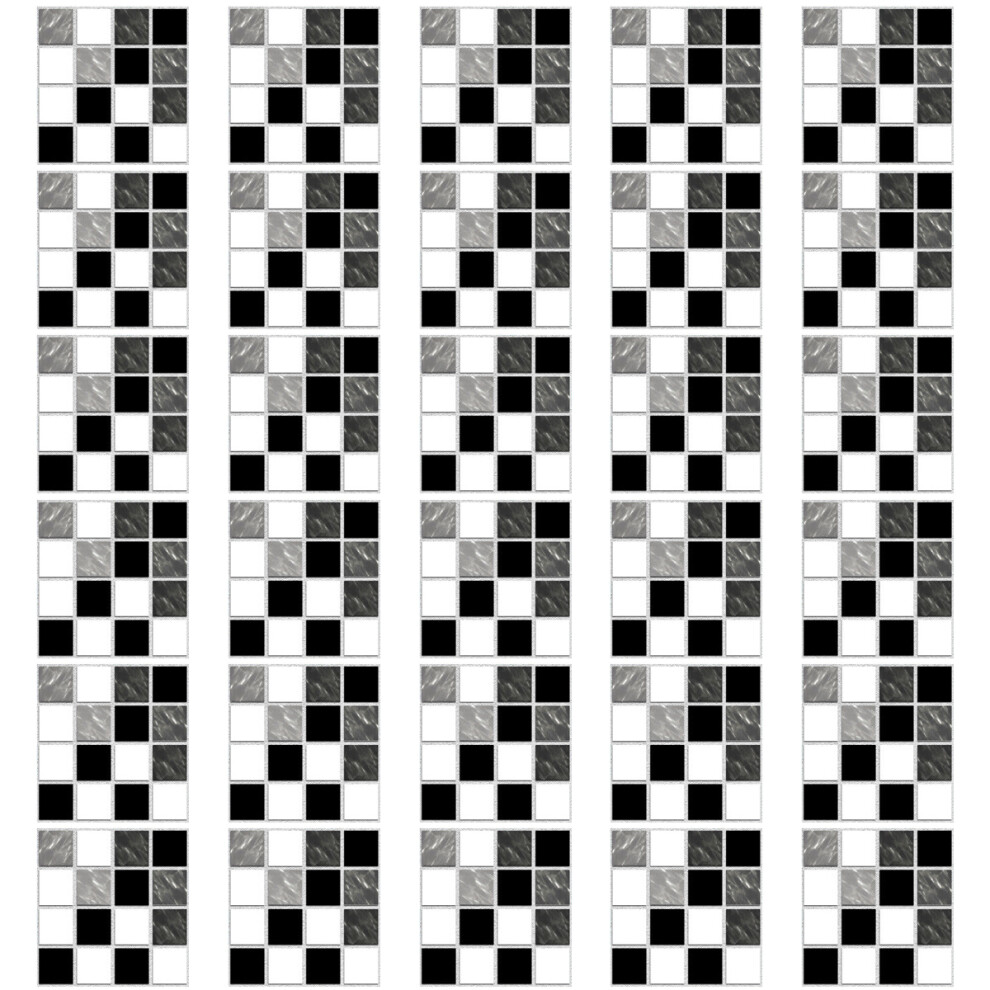 Porcelain Mosaic Backsplash, Checkerboard Design, Easy Install And Maintain For Smooth Surfaces (Pvc) 9148971312614