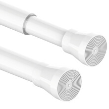 Curtain rod without drilling with shower rod for clamping and telescopic rod for clamping for bathroom and kitchen 85?230cm ?32mm White