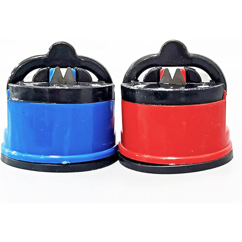 Home Use Blade Sharpener, Special Plastic Housing, Rubber Suction Cup, Ergonomic Handle, Non-Electric, Versatile Sharpening, Scissors Compatibility