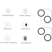 Protection d'objectif pour iPhone 13 et Mini, mode nuit sans flash, verre trempé 9H Ultra HD