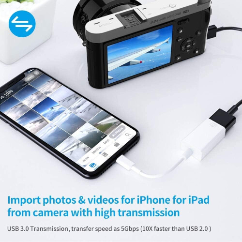 Πιστοποιημένος προσαρμογέας κάμερας Lightning σε USB από την Apple MFi, υποστήριξη 2
