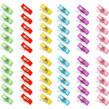 Flerfärgade sömklämmor, perfekta för quiltmaterial, enkla att använda för att fästa tyglager, generell storlek med markeringslinjer på 5 mm,