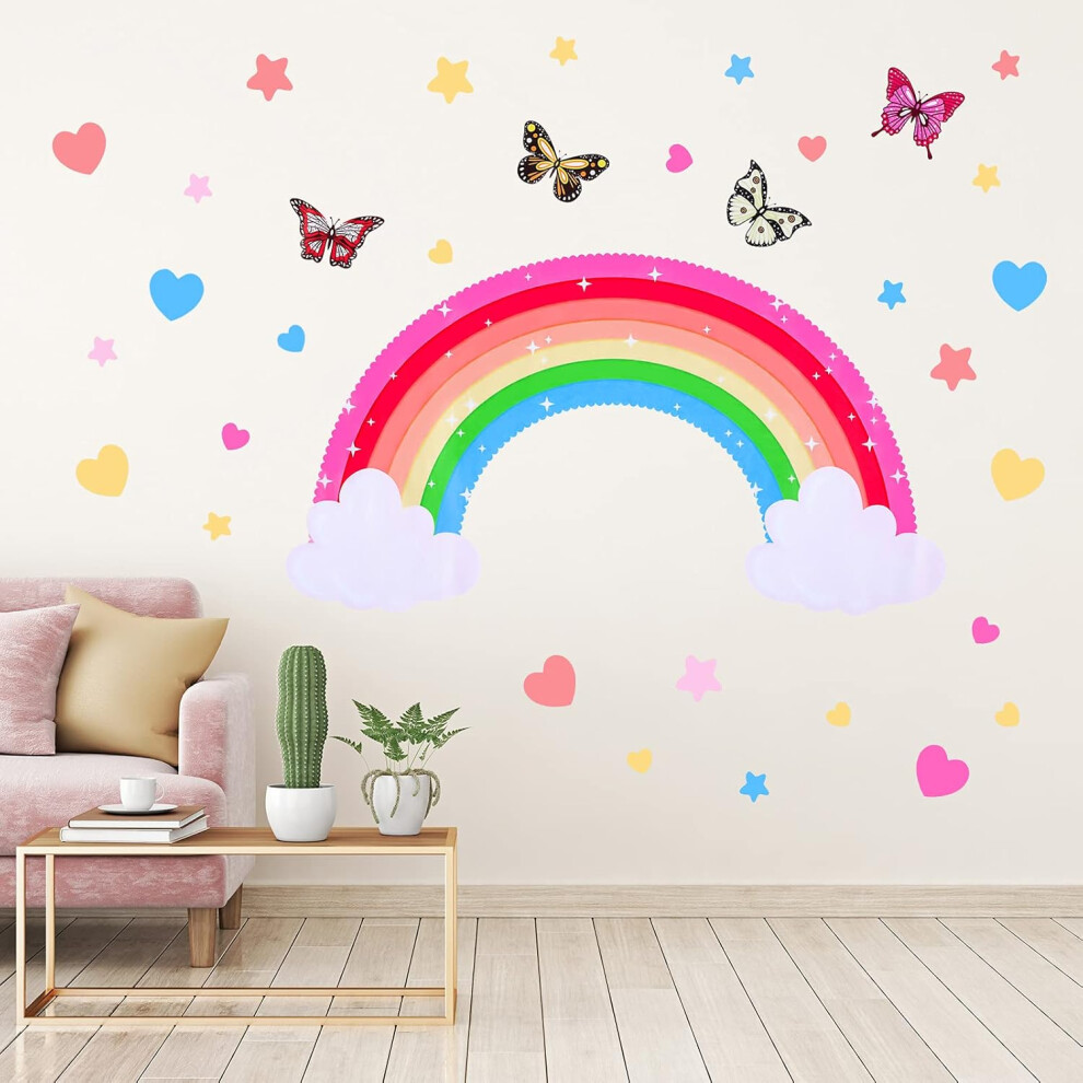 Starry Night Decor, Luminous Wall Stickers For Kids, Removable Vinyl Wall Decals With Rainbow Designs, Safe For Use, Enhances Imagination And