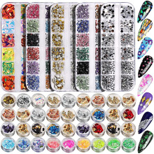 Kit inovador de nail art, com contas de cristal para trabalhos manuais deslumbrantes, strass facetados com base plana para fixação segura em unhas,