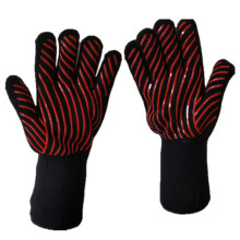 Luvas de cozinha à prova de fogo, resistentes ao calor, para grelhar, assar e defumar, antiderrapantes (28 cm), luvas de forno flexíveis para