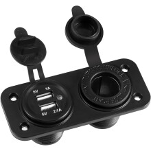 Caricabatterie doppio USB di grado marino per barca, presa di alimentazione impermeabile da 12 V con indicatore LED, adattatore per accendisigari a