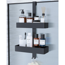 Kitsure Shower Caddy - 2-Tier Over Door Bathroom Accessory Hanging, Drill-Free & Rustproof Bathroom Shelves, Versatile Bathroom Shelf for Shampoo,