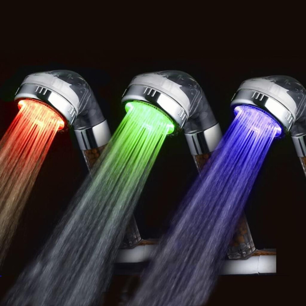Temperature Based Led Shower Head, High Pressure With Double Filtration For A Revitalizing Shower Experience, Water Saving Filtered Led Shower Head 9169997003539