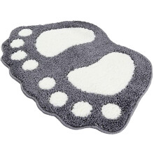 Tappeto da bagno, design carino con grandi piedi, assorbente d'acqua, antiscivolo, in microfibra, ad asciugatura rapida, resistente, facile da