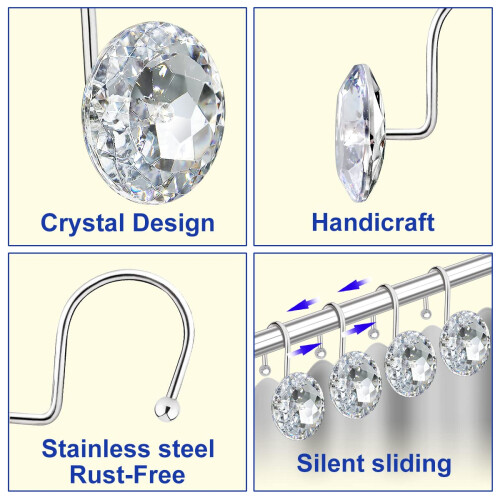 Life Master Decorative Shower Curtain Hooks 2