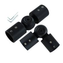 Window Corner Curtain Rod Connector, Adjustable Curtains Rods Connector For Bay Windows Blinds With 1 inch And 3/4 inch Black Silver Color
