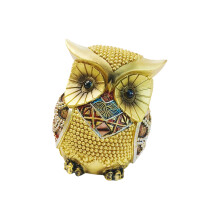 Statue de hibou en résine, décorations d'étagère modernes,-Or