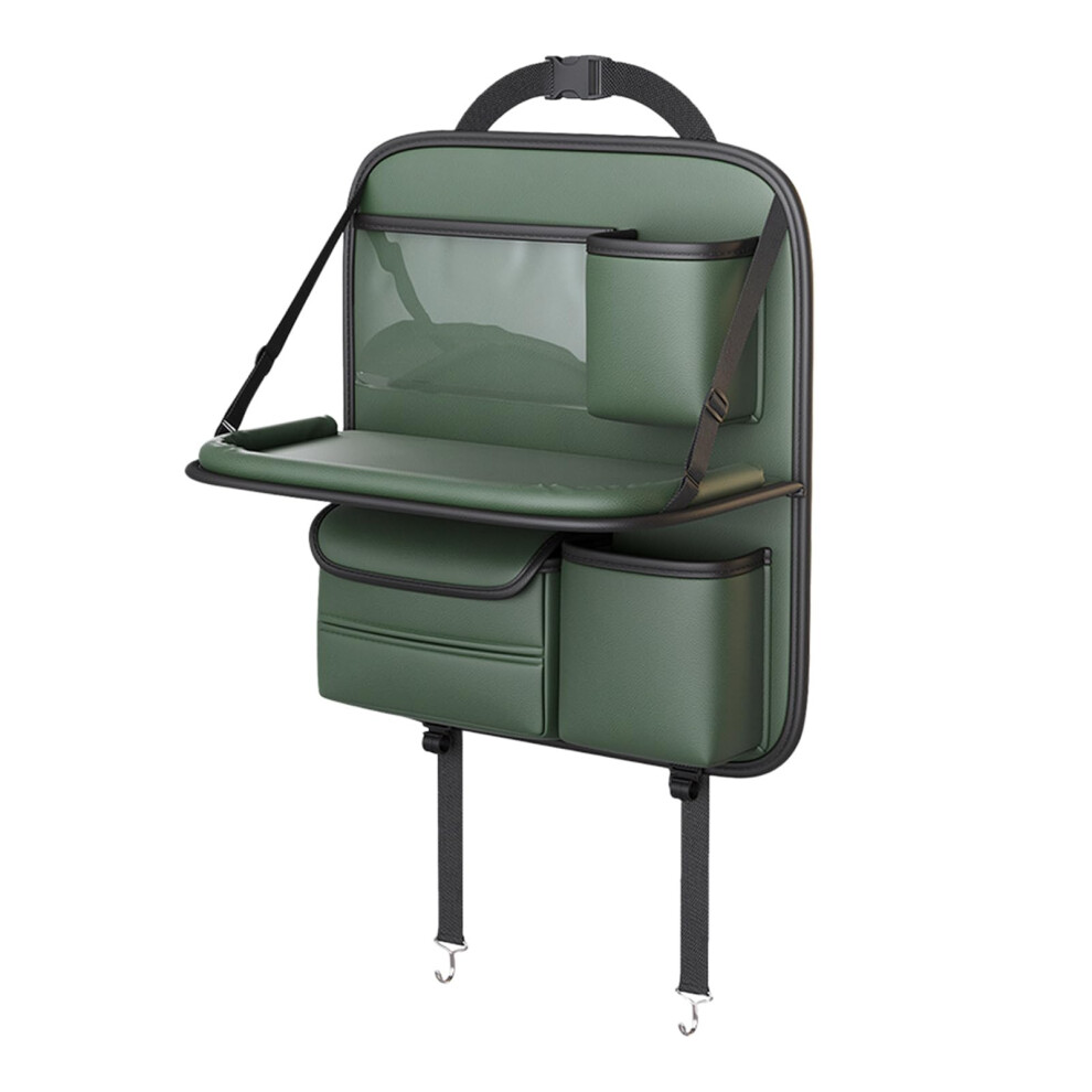 Waterproof Pu Leather Car Backseat Organizer With Foldable Table For Suvs Â Multipocket Storage 9365049024730