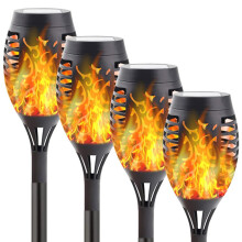 Solar Lights Outdoor Garden 4 Pack IP65 Waterproof Flickering Dancing Flame LED Garden Lights 33LED For Patio