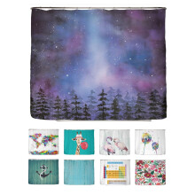 arteneur? - Galaxie - Anti-Mould Shower Curtain 240 x 200 cm - Recycled with Oeko-Tex Standard 100 - Weighted Hem, Opaque, Waterproof, Washable, 16