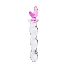 (Crescent Moon Wand, Pink) Glass Dildo Sex Toy Women