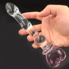 (Clear Glass Tentacle Wand, Pink) Glass Dildo Sex Toy Women