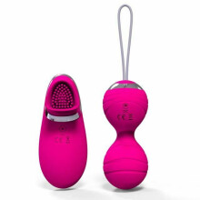 (Rose) Pink Purple 10 Speed Vibrating Kegel Remote Vibrator Ben Wa Balls
