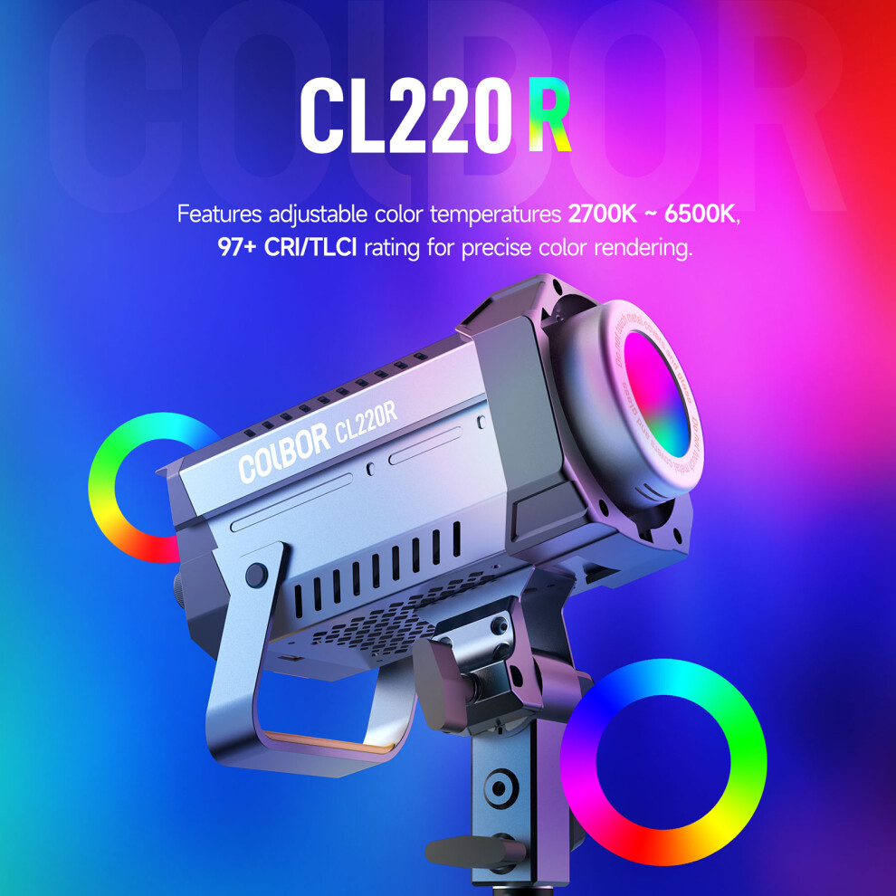 Colbor Cl220r 220W Rgb Video With 13Fx Dimmable 2700K-6500K Light 9371368768163