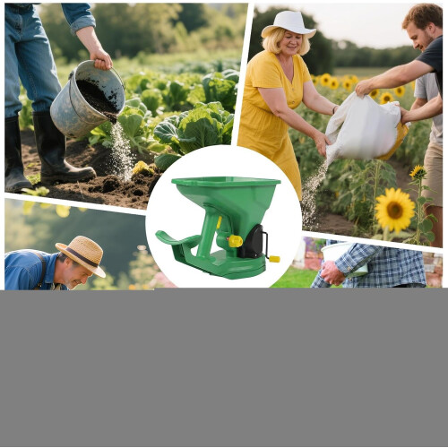 Handheld Fertilizer Spreader with Ergonomic Adjustable Control for Precise Lawn and Garden Seeding 2