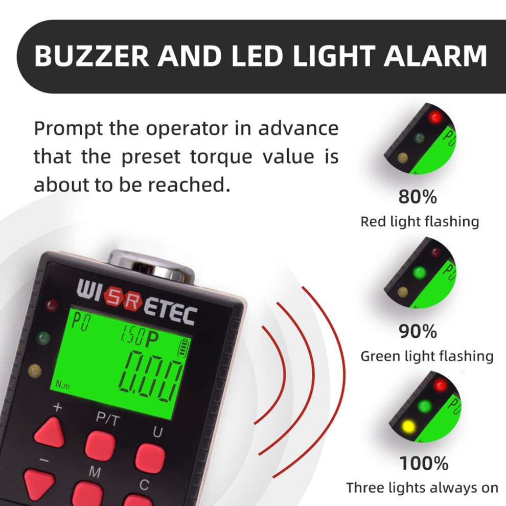 Adjustable Digital Torque Wrench With Backlight & Buzzer 5 Units 4061368769059