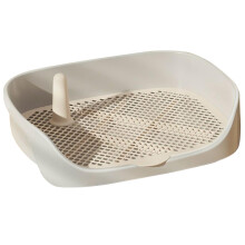 Indoor Dog Potty Tray, Dog Toilet Tray with Protective Wall on Each Side for No Leaks, Spills, Accident Paws Dry and Floors Clean (White)