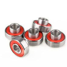 608ZZ 6082rs Longboard Integrated Bearing, Red, Pack of 5