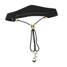 Saxophone neck strap, alto saxophone, adjustable strap, metal button, black
