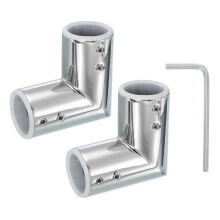 PATIKIL Window Corner Curtain Rod Connector, 2 Pcs 90? Curtain Rod Corner Connector Hinged Elbow Connector with Screwdriver for 1 Inch Bay Window