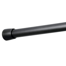 iDesign Shower curtain rod, short telescopic metal rod, extendable shower curtain rod without drilling for shower and bath tub, matte black,66 - 107