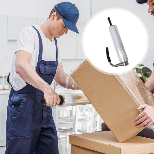 Stretch Wrap Dispenser For Pallet Wrapping, ExtendedHandle Film Roll Applicator, Adjustable Industrial Packaging Tool 2