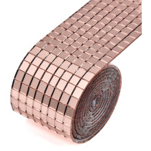 Disco Ball Tiles, 5X5Mm Rose Gold Self-Adhesive Mosaic For Stunning Decor, Glass DIY Craft Decoration Ideal For Creative Projects