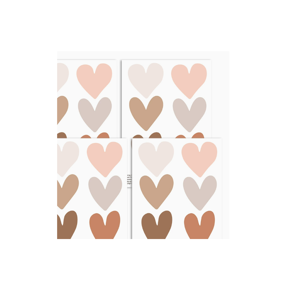 Peel and Stick Wall Art, Boho Heart Wall Decals for Engaging Learning Space, Classroom Boho Decor, 72 Sheets in Pastel Colors