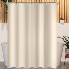Lerores Shower Curtain, 300 x 200 cm, Beige, Weighted Hem, Anti-Mould Textile, Water-Repellent, Washable Polyester Fabric Bath Curtains for Bathroom,