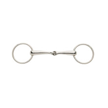 Single Jointed Loose Ring Snaffle Bit 5.5 Inch Silver Stainless Steel Equestrian Tack for Horses