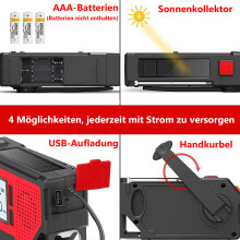 Aonco Hand Crank Emergency Radio, Weather Alert With Rechargeable Battery, Am/Fm Radio And 1W Led Flashlight For Emergency Preparedness And Outdoor