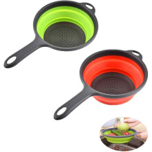 Zusammenklappbares Küchensieb, ergonomisches, flexibles Silikonsieb, ideal für Campingausflüge, Wohnmobile oder Camper, hitzebeständige
