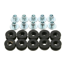 10pcs Motorcycle Rubber Grommets and Bolt Gasket Kit with Pressure Relief Cushion Durable Rubber